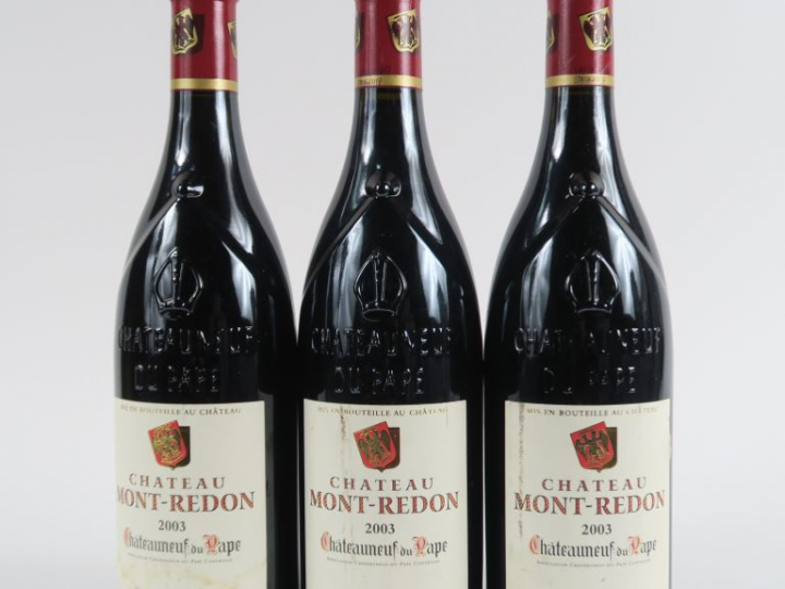 3 BOUTEILLES CHÂTEAUNEUF DU PAPE CHÂTEAU MONT REDON - 2003