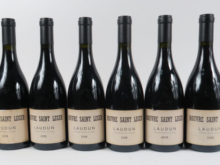 6 BOUTEILLES LAUDUN CÔTES DU RHÔNE ROUVRE ST LEGER - 2008 - 1 ELA