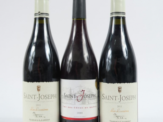 Vente aux enchères 3 BOUTEILLES ST JOSEPH : 2 'LES LAUZIERES' TARDIEU LAURENT 2011 - 1 CO
