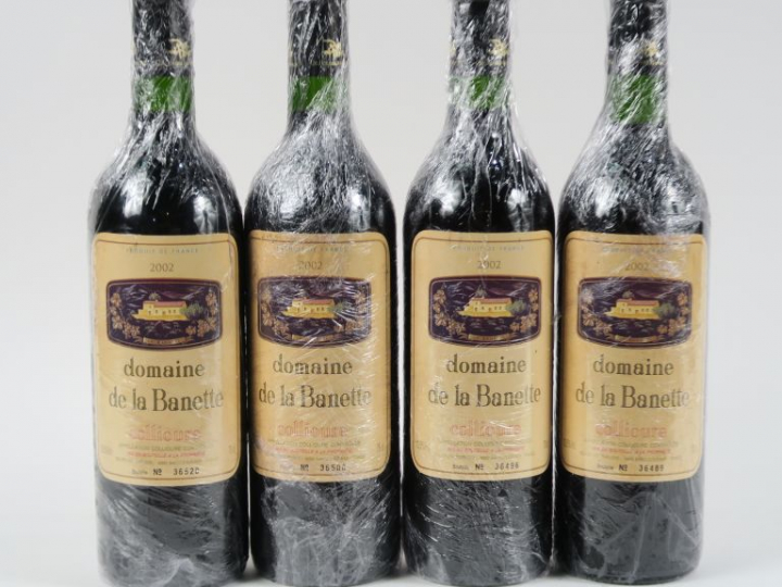 4 BOUTEILLES COLLIOURE DOMAINE DE LA BANETTE - 2002