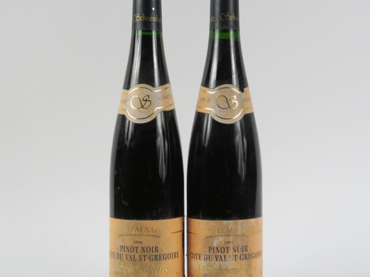 2 BOUTEILLES PINOT NOIR COTE DU VAL ST GREGOIRE - 1998