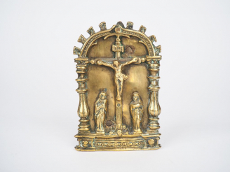 Vente aux enchères Baiser de paix Louis XIV en bronze représentant les Saintes femmes au 
