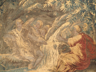 Vente aux enchères Tapisserie d'Aubusson XVIIIème à décor d'une scène mythologique. Dim. 