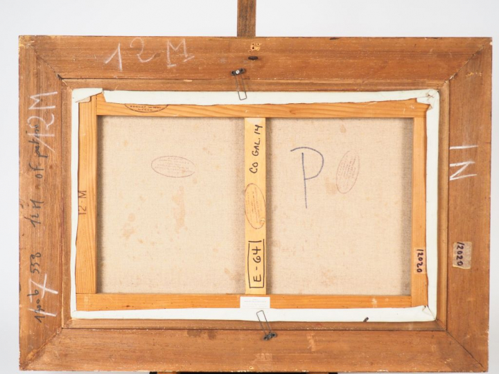 Pierre CORNU. "Jacqueline lisant". Huile sur toile, signée en bas à dr