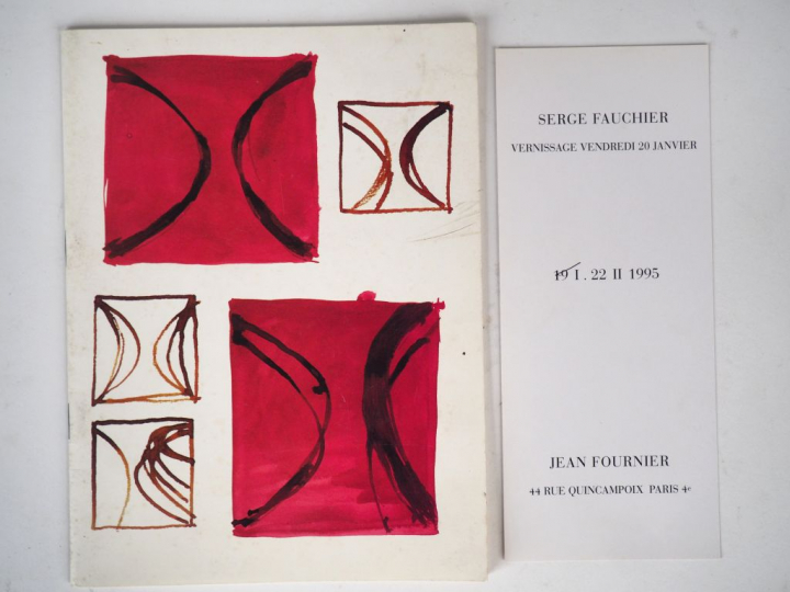 Serge FAUCHIER. "Compositions géométriques". Deux aquarelles provenant