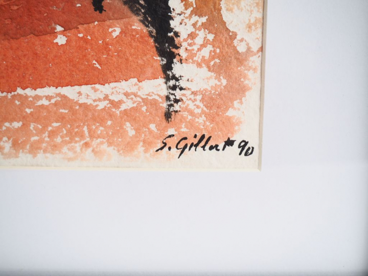 Stephen GILBERT. "Composition". Suite de deux aquarelles signées et da