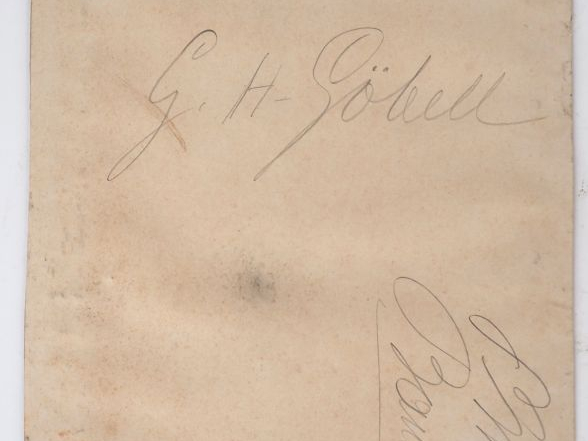 G. H. GÖBELL. "Portrait de paysan". Dessin au lavis, signé en bas à dr