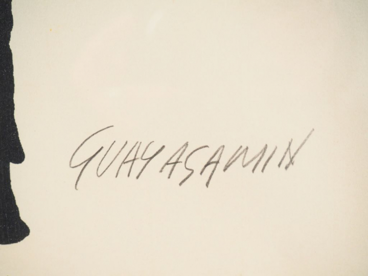 Oswaldo GUAYASAMIN. "Portrait de femme". Lithographie signée en bas à 