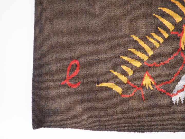Jean LURCAT. "Coq d'Aix". Tapisserie d'Aubusson, édition Tabard, signé