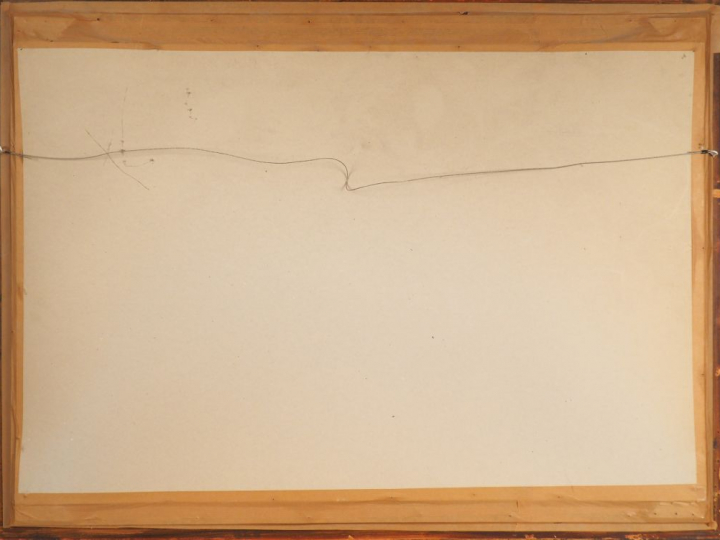Jean MESSAGIER. "Siège de Septembre". Crayon gras de couleur sur papie