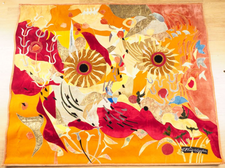 PINET DE GAULADE. "Cnossos". Tapisserie, signée et datée 1972. Dim. 20