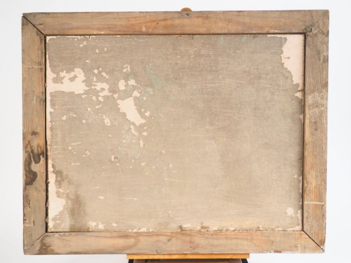 F. SERPINSKY. "Vue du port de la Rochelle". Huile sur isorel, signée e