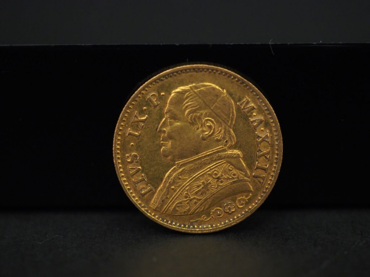 Pièce de 10 Lire or, Pie IX, 1869. FRAIS ACHETEURS 5% TTC.