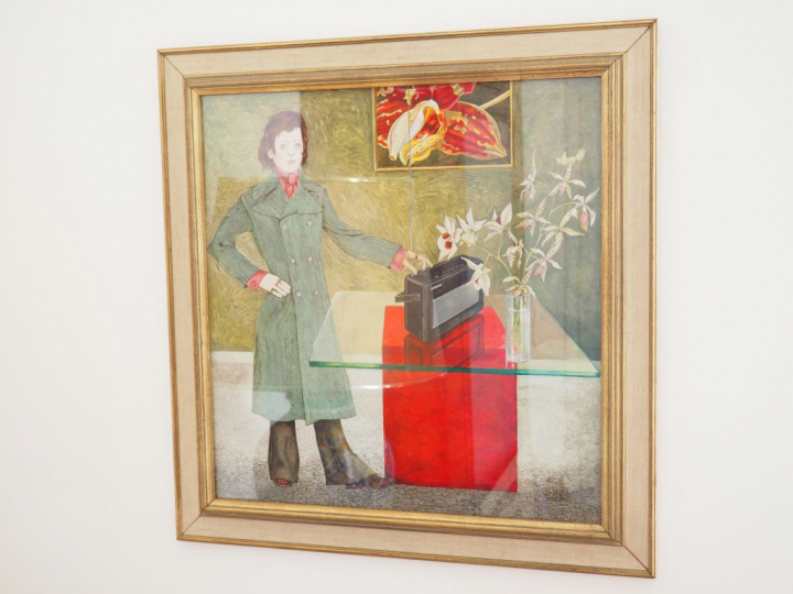 Audrey CRUDDAS. "Jeune homme au transistor". Gouache signée en bas à d