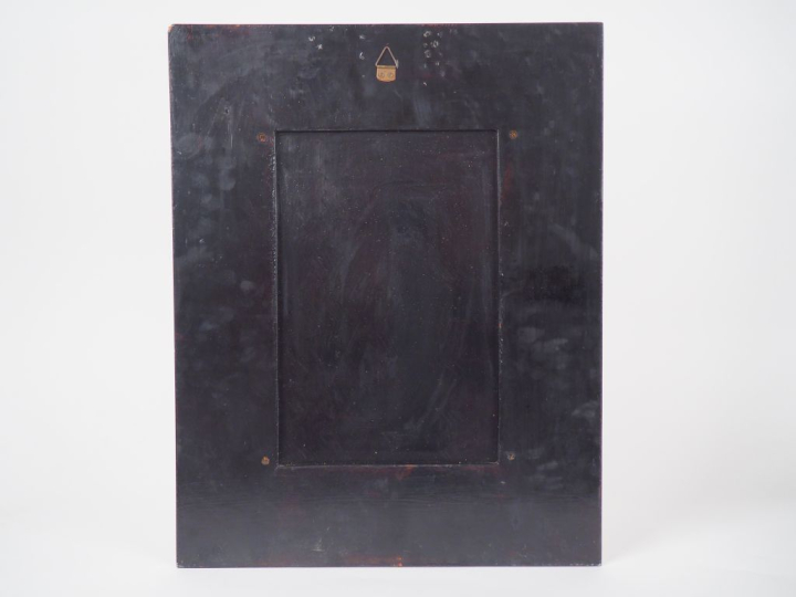 THANH LEY. Laque en nacre et coquille d'œuf représentant un pêcheur su