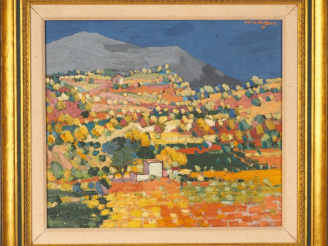 Vente aux enchères CHIU Teng-Hiok (1903-1972) "paysage de Provence" Huile sur panneau, si