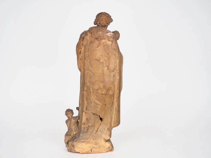 Ecole française XIXème. "Saint Joseph, l'enfant Jésus et Saint Jean Ba