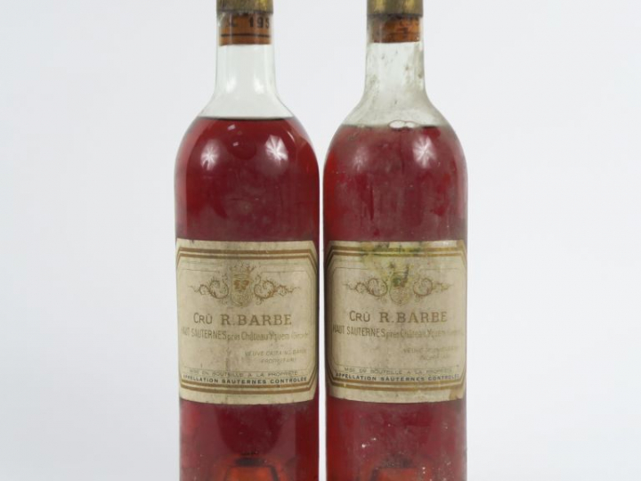 2 BOUTEILLES CRU R. BARBE SAUTERNES - 1959 - 1 HEP/1 MEP