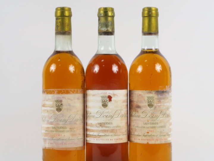 3 BOUTEILLES CHÂTEAU DOISY DAENE CC SAUTERNES - 1981 - 2 BG/1 LB/ET SC