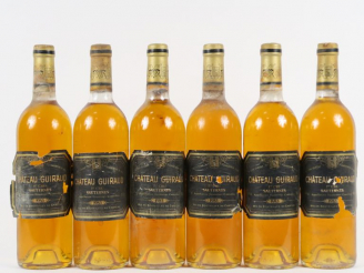Vente aux enchères 6 BOUTEILLES CHÂTEAU GUIRAUD 1er CC SAUTERNES - 1985 - 4 BG/ LB/EA