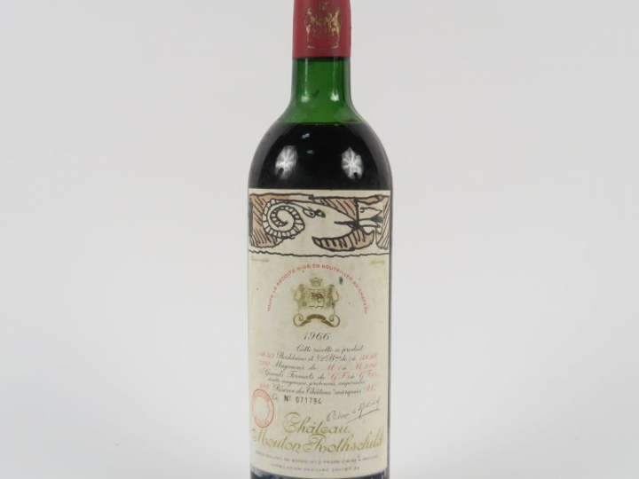 1 BOUTEILLE CHÂTEAU MOUTON ROTHSCHILD 1er GCC PAUILLAC - 1966 - HEP-ME
