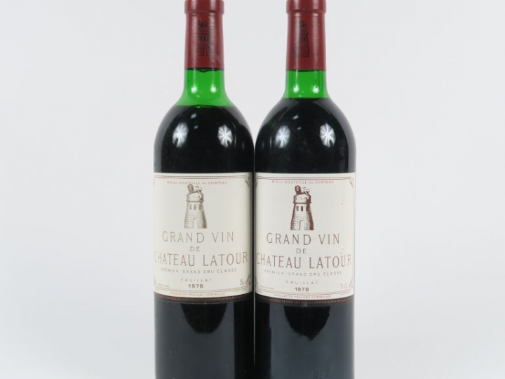 2 BOUTEILLES CHÂTEAU LATOUR 1er GCC PAUILLAC - 1978 - 1 LB/1 HEP