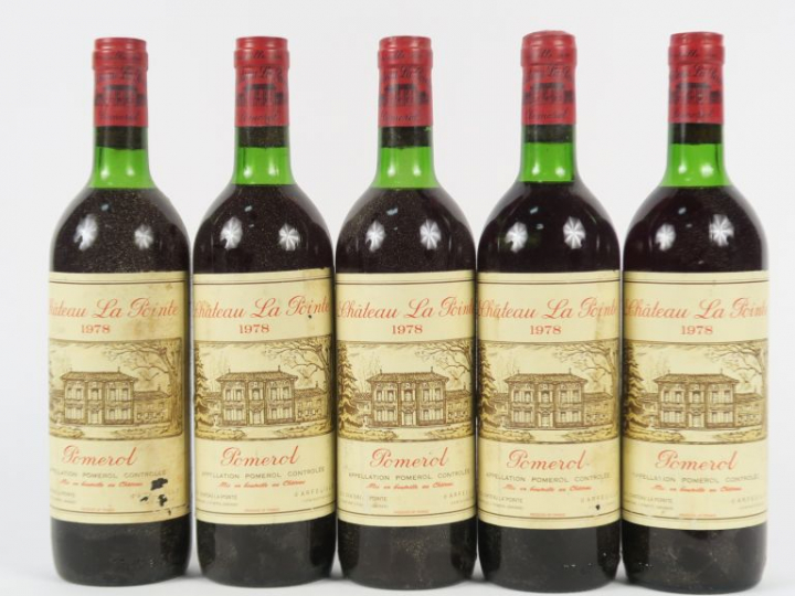 5 BOUTEILLES CHÂTEAU LA POINTE POMEROL - 1978 - LB