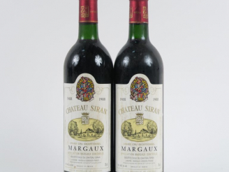 Vente aux enchères 2 BOUTEILLES CHÂTEAU SIRAN MARGAUX  - 1988 - BG