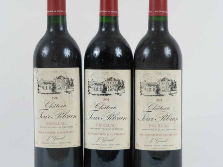 3 BOUTEILLES CHÂTEAU TOUR PIBRAN PAUILLAC - 1991