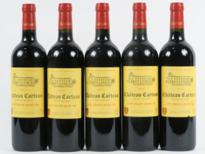 5 BOUTEILLES CHÂTEAU CARTEAU GC ST EMILION - 2010