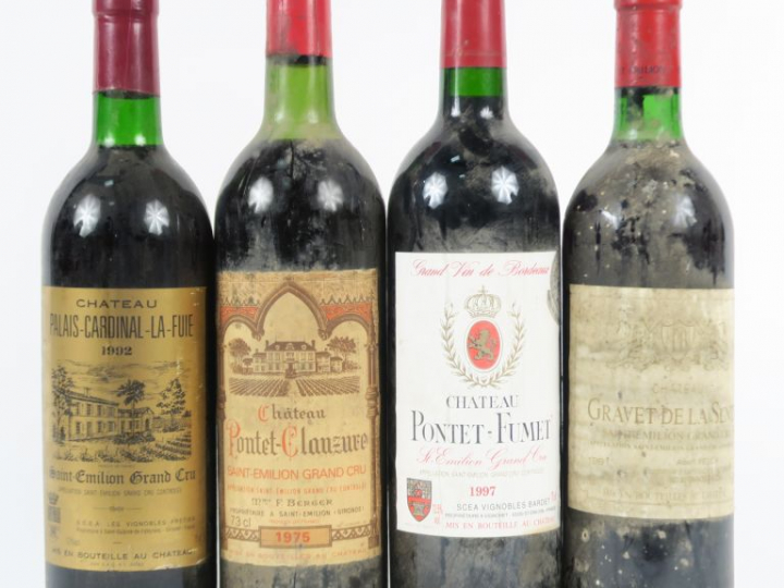 4 BOUTEILLES GC ST EMILION : 1 CHÂTEAU PONTET FUMET 1997 - 1 CHÂTEAU P