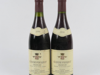Vente aux enchères 2 BOUTEILLES CLOS DE VOUGEOT GC DOMAINE DENIS MORTET - 1990