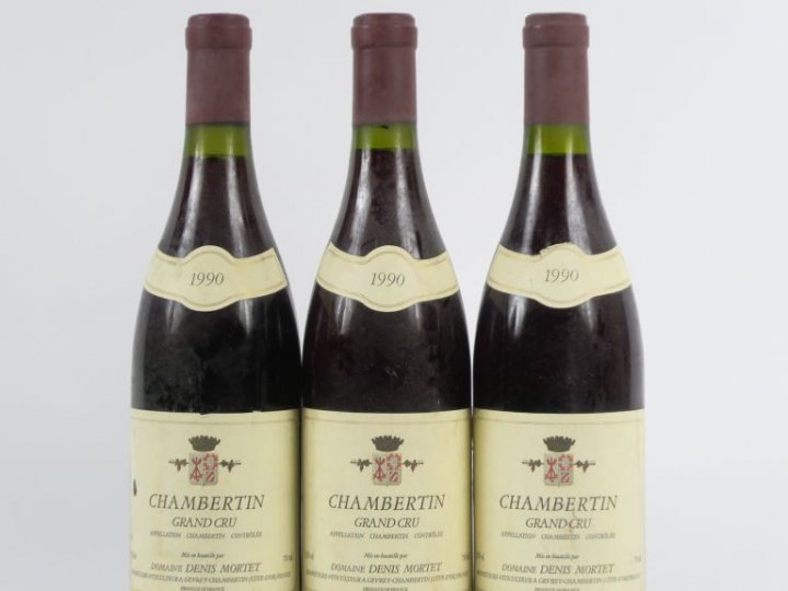 3 BOUTEILLES CHAMBERTIN GC DENIS MORTET - 1990
