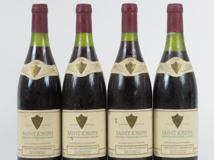 4 BOUTEILLES SAINT JOSEPH CAVE DE TAIN L'HERMITAGE - 1986