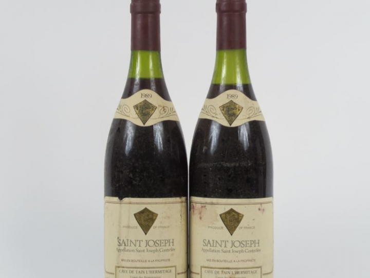 2 BOUTEILLES SAINT JOSEPH CAVE DE TAIN L'HERMITAGE - 1989