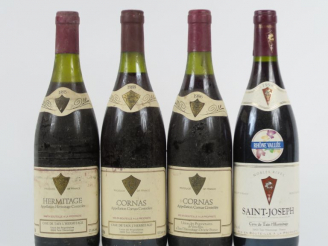 Vente aux enchères 4 BOUTEILLES CAVE DE TAIN L'HERMITAGE : 2 CORNAS 1986 - 1 HERMITAGE 19