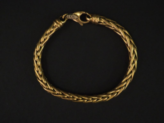 Vente aux enchères Bracelet en or jaune, maille palmier. Long. 18,5 cm Poids. 15,20 g