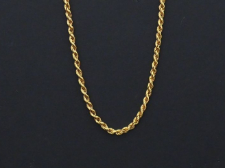 Vente aux enchères Collier souple en or jaune, maille tressée. Long. 50,5 cm Poids. 6,14 
