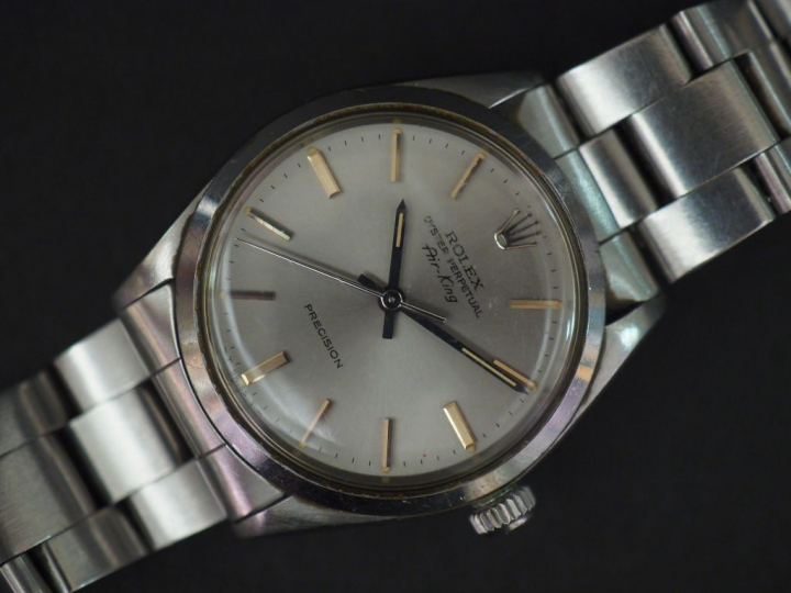 ROLEX, Oyster Perpetual Air-King Montre bracelet en acier. Cadran rond