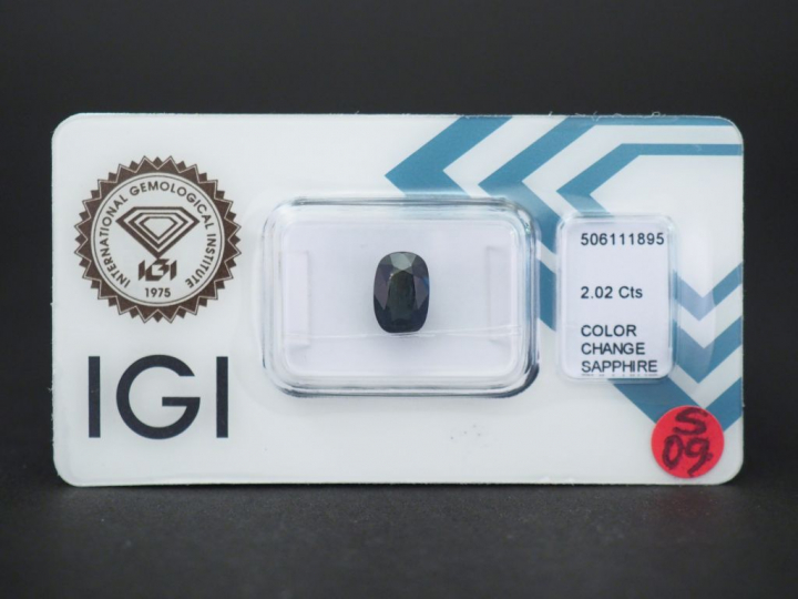 Saphir sur papier de 2,02 ct. Avec son certificat.