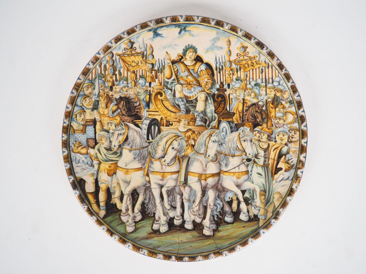 Plat ou dessus de coupe Italie ou Nevers fin XVIème début  XVIIème en 