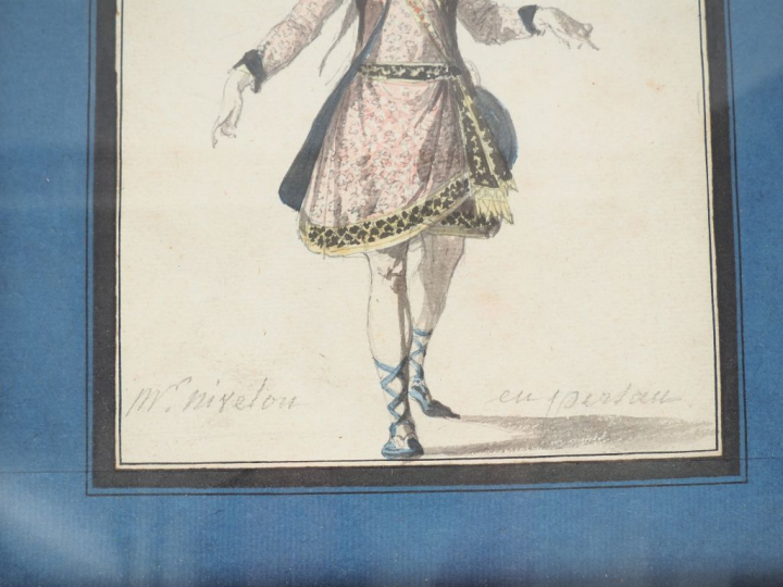 Ecole française XIXème. "Projets de costumes de théâtre". Suite de 5 D