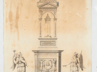 Vente aux enchères PONSIAU (?) "Projet d'architecture". Dessin signé en bas à droite. Dim