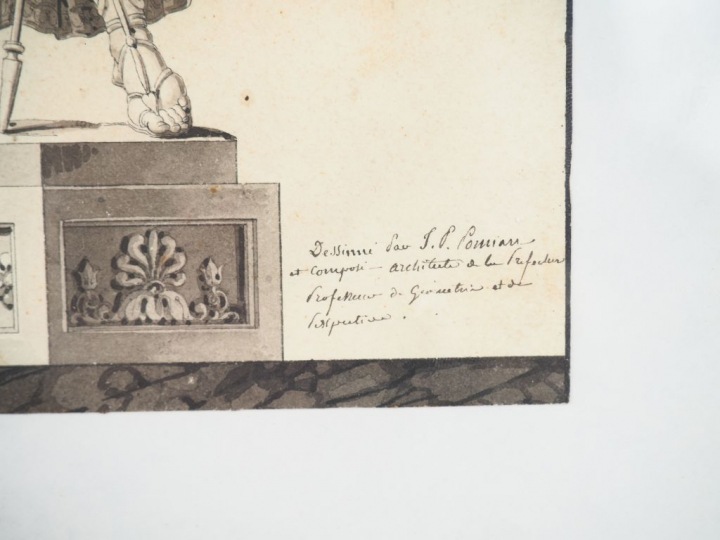 PONSIAU (?) "Projet d'architecture". Dessin signé en bas à droite. Dim