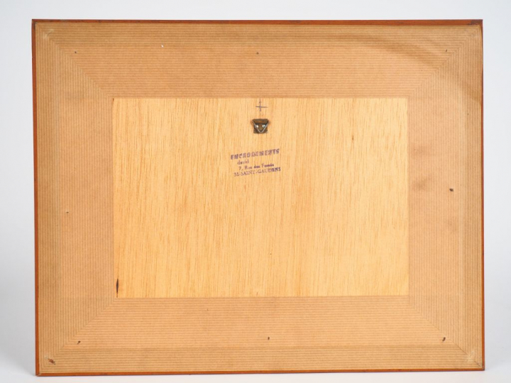 Flavien POTONIE. "Loggia" et "paysage". Suite de 2 aquarelles signées 