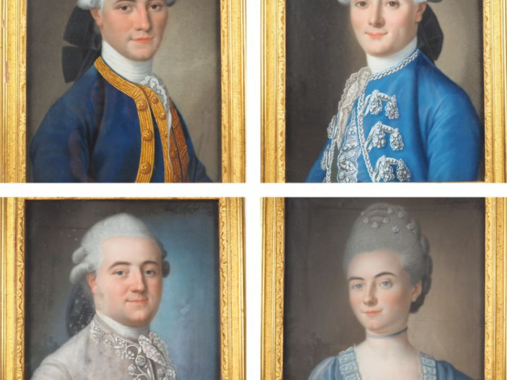 Joseph de SAINT MICHEL. "Portraits de famille" (famille Bory). Très be