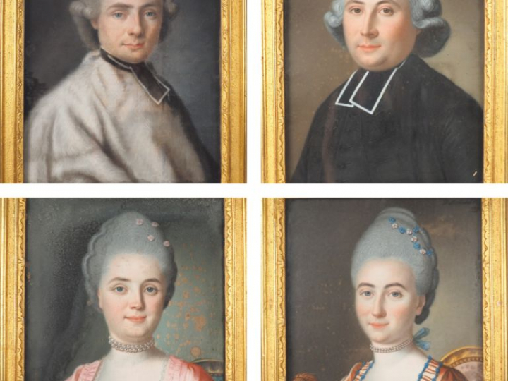 Joseph de SAINT MICHEL. "Portraits de famille" (famille Bory). Très be