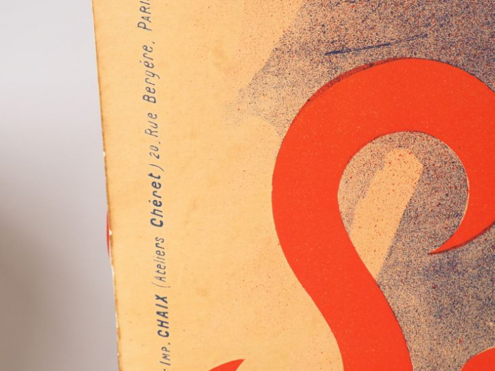 Affiche "Saxoléine, pétrole  de sûreté". Ateliers Cheret, Imp. Chaix S