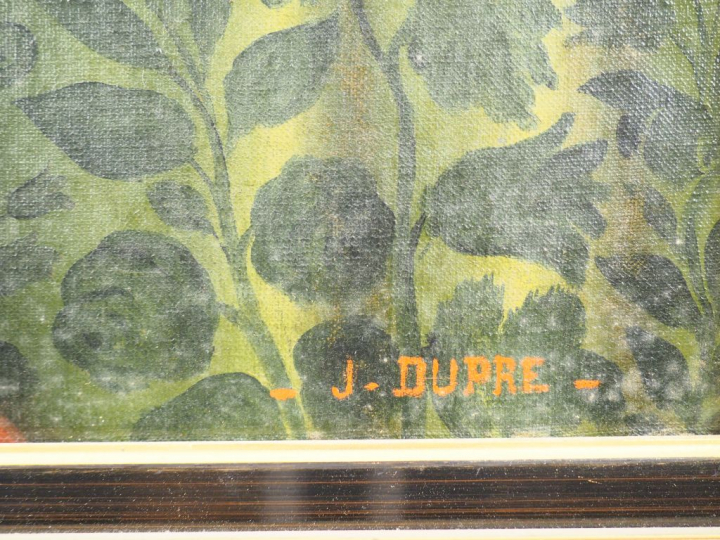 J. DUPRE. "Portrait de militaire". Huile sur toile, signée en bas à dr