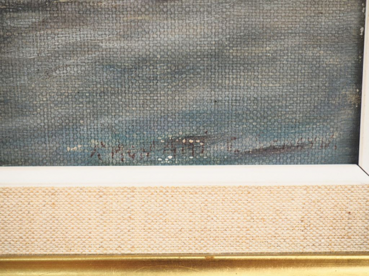 HOWARD. "Ria en Bretagne". Huile sur toile marouflée signée en bas à d